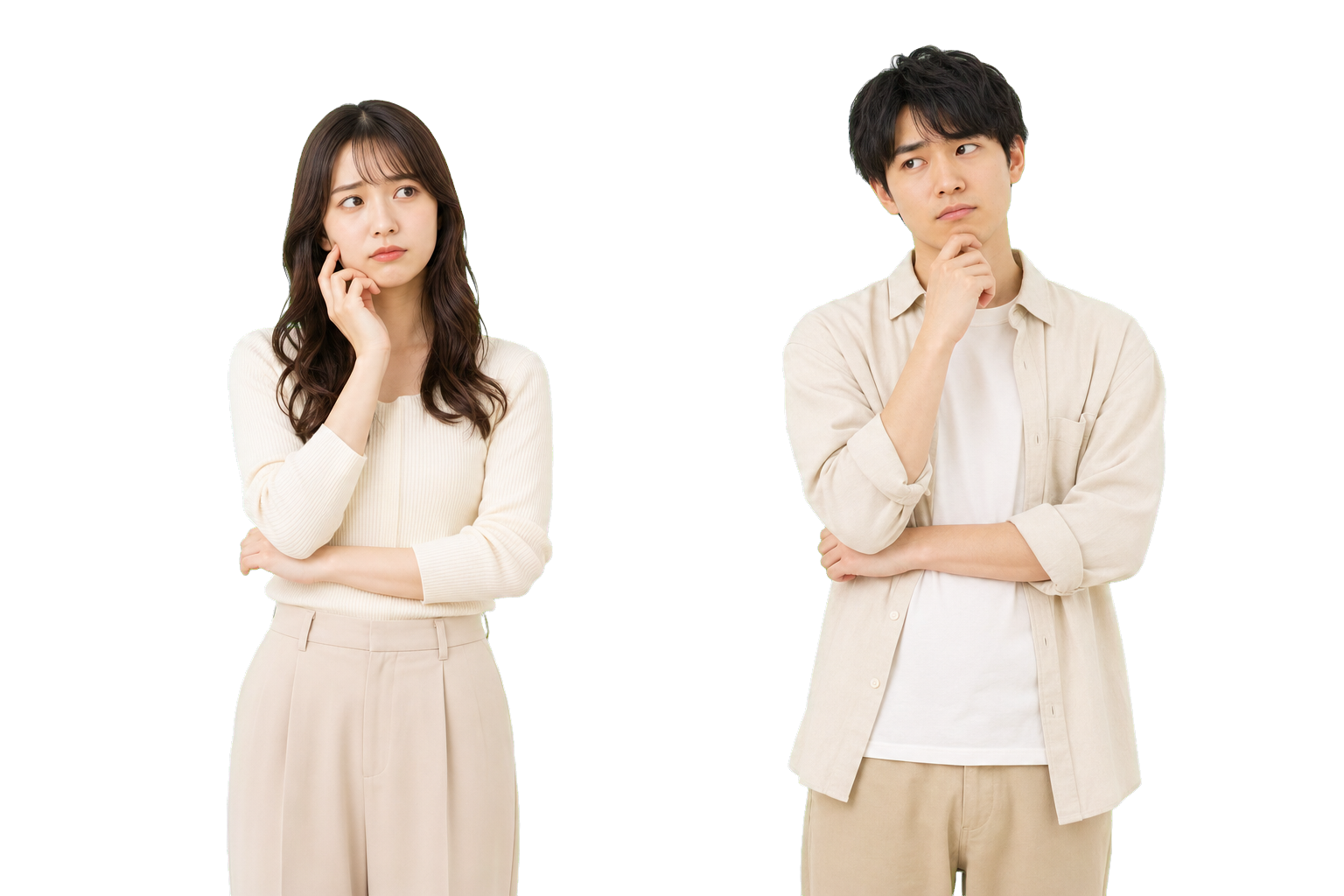 セルフ脱毛について考える若い男女